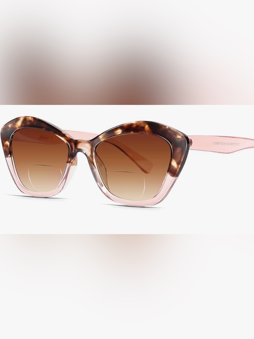 Women’s Tortoise & Pink Cat-Eye Bifocul Reader Sunglasses +2.25